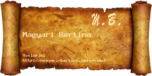 Magyari Bertina névjegykártya
